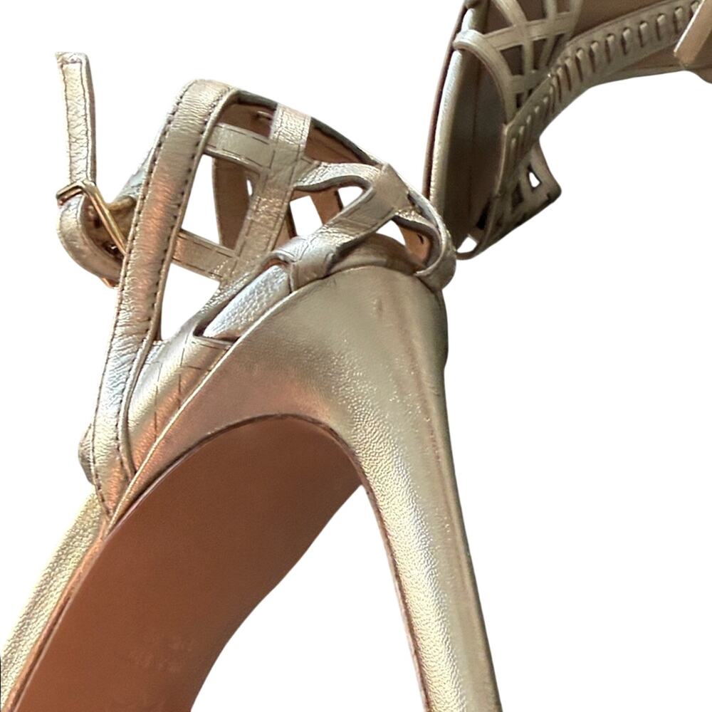Via Spiga Metallic Strappy Heels - Picture 3 of 14